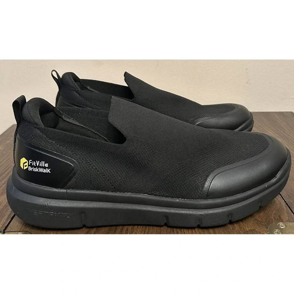 Fit Ville Brisk walk Men's Wide Toe Box Hands Free Slip On Size 11.5W